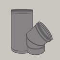 Kit cheminée simple paroi Noir / Anthracite